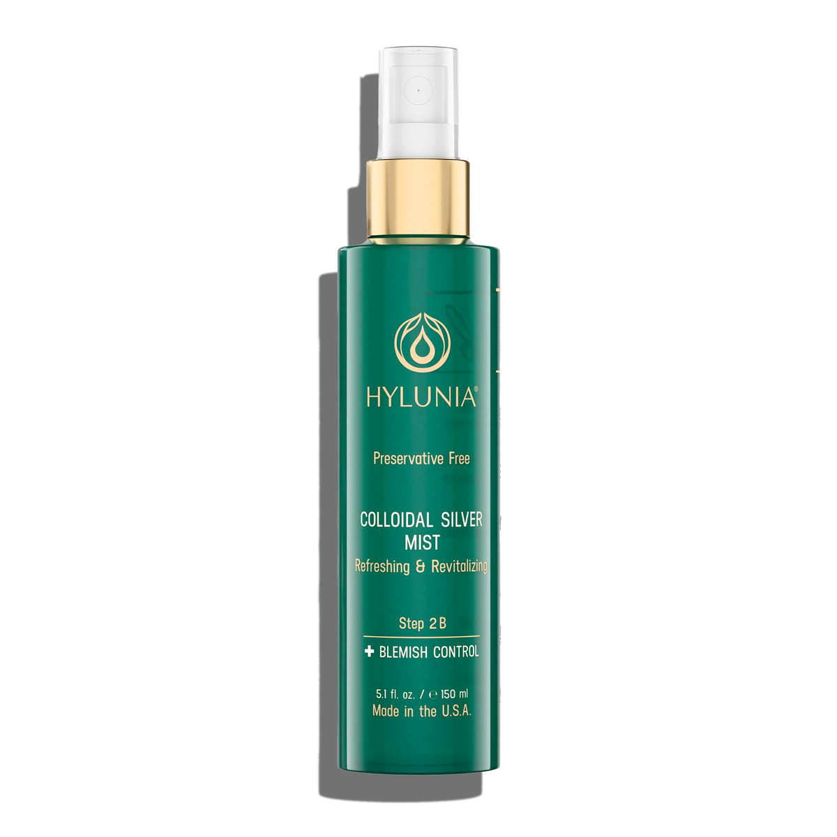 Hylunia Colloidal Silver Mist Toner bottle front offers lightweight hydration.