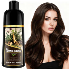 Hynqor dark brown dye shampoo bottle – convenient at-home gray coverage.
