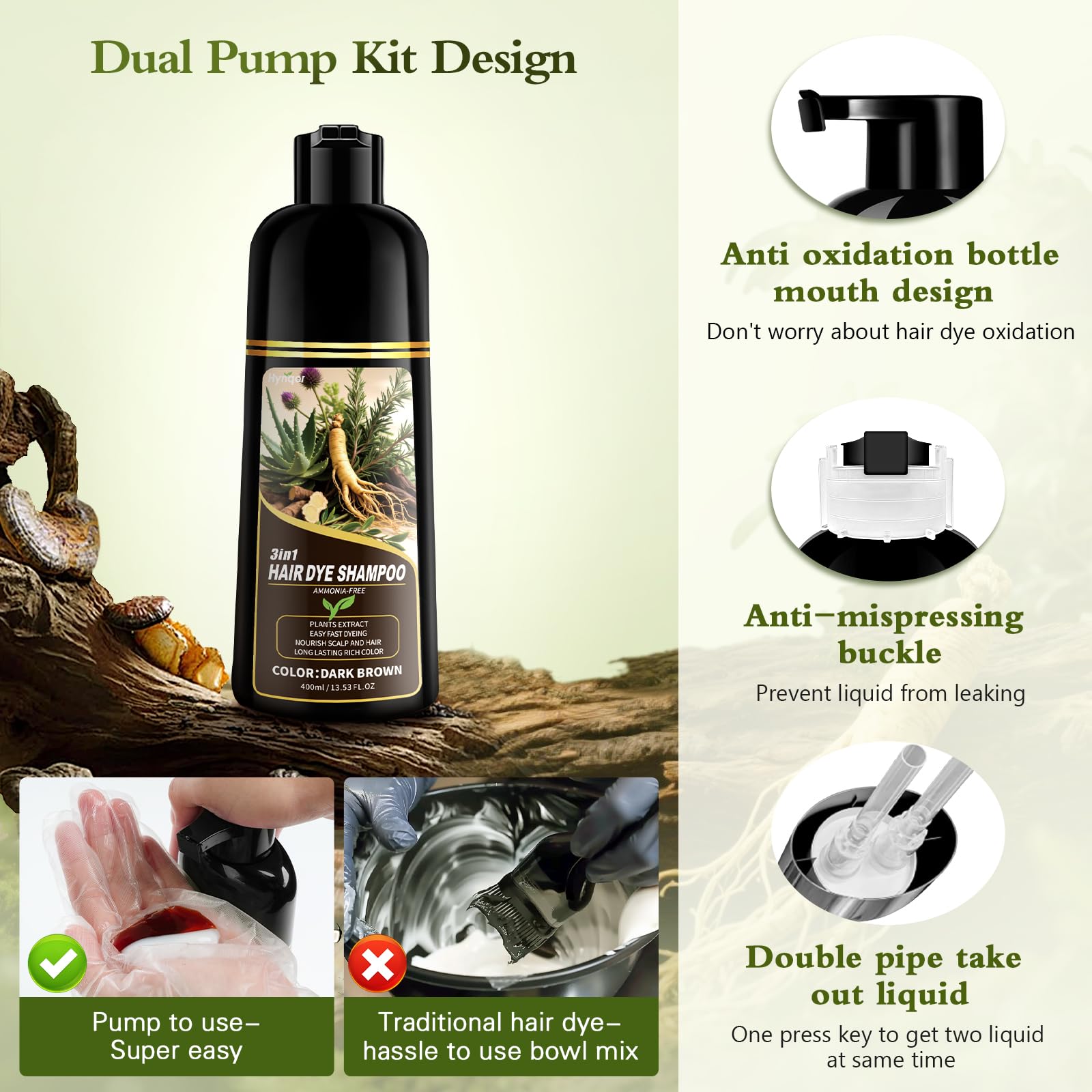 Hynqor herbal ingredients label – safe, paraben-free formula.
