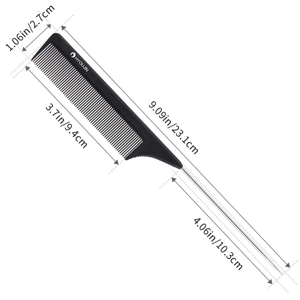 HYOUJIN carbon hair rat tail comb packaging-pouch for portable storage.