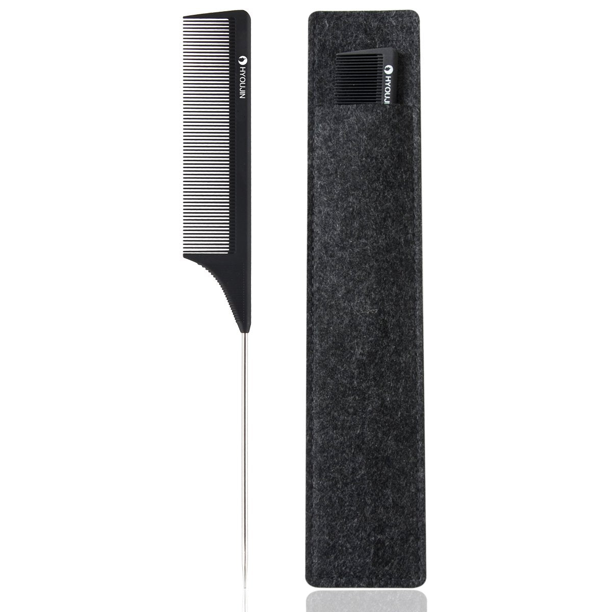 HYOUJIN carbon hair rat tail comb pintail for precise sectioning and styling.