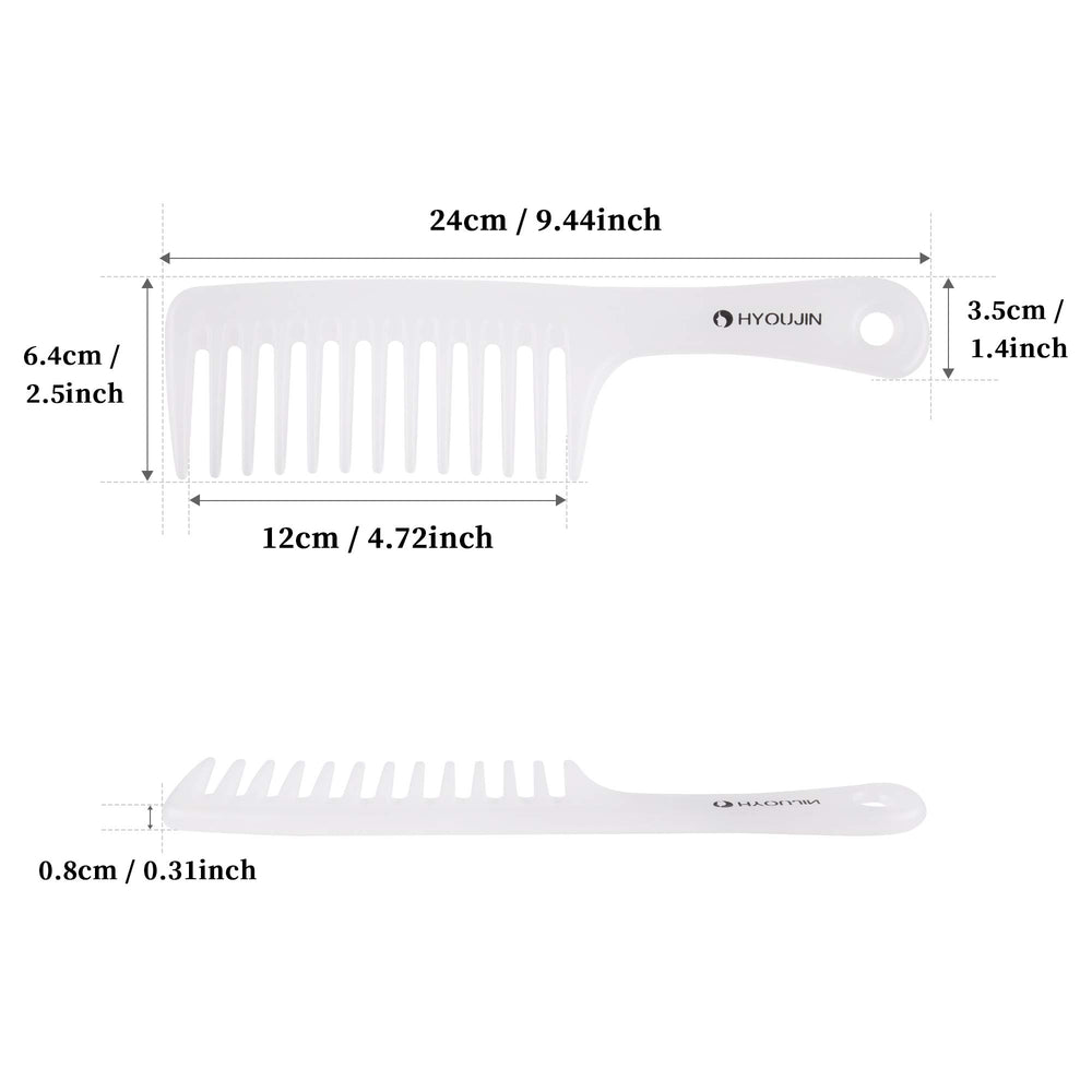 HYOUJIN ergonomic grip comb in hand reduces hand fatigue during brushing.