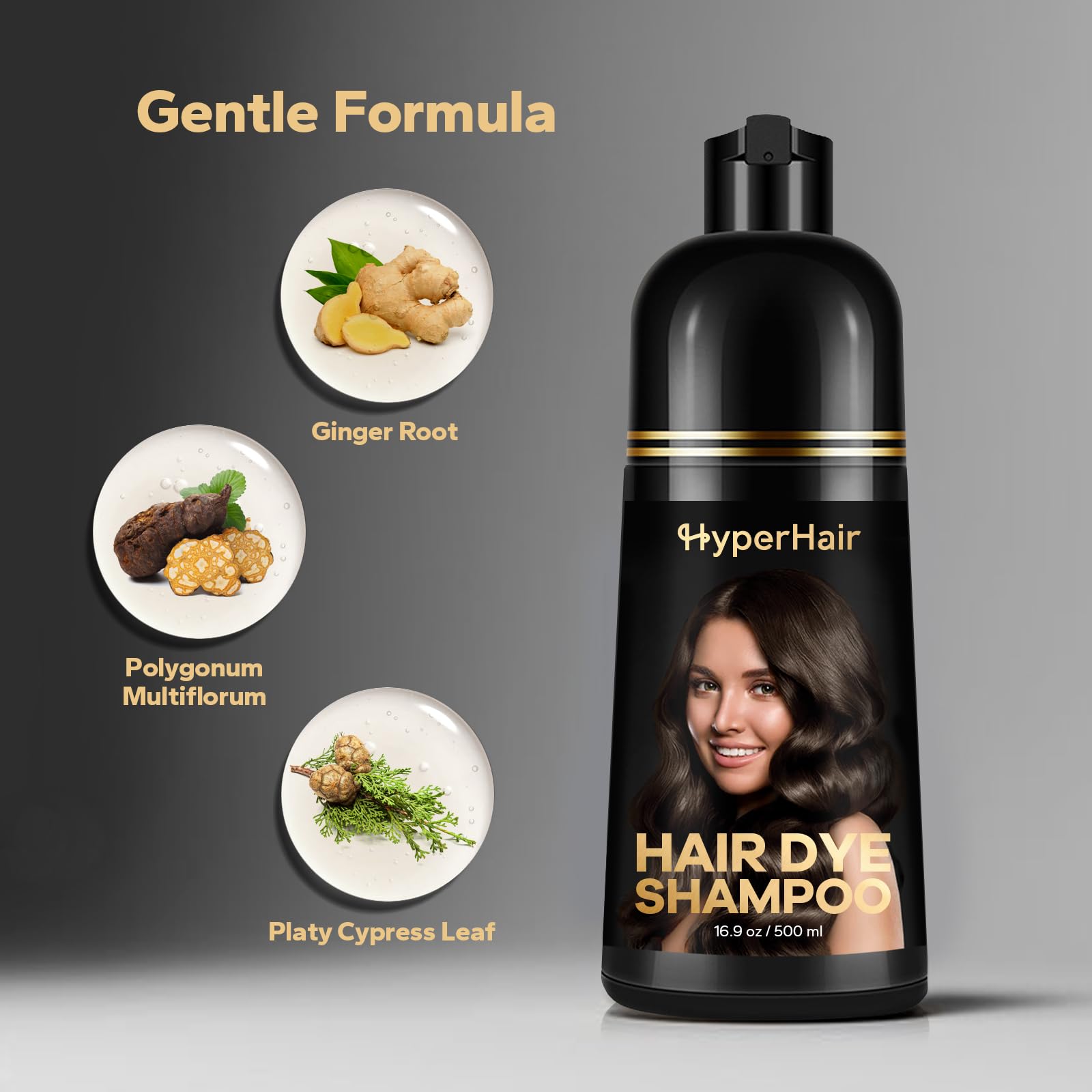 HyperHair gloves-and-shampoo use shows mess-free at-home coloring experience.