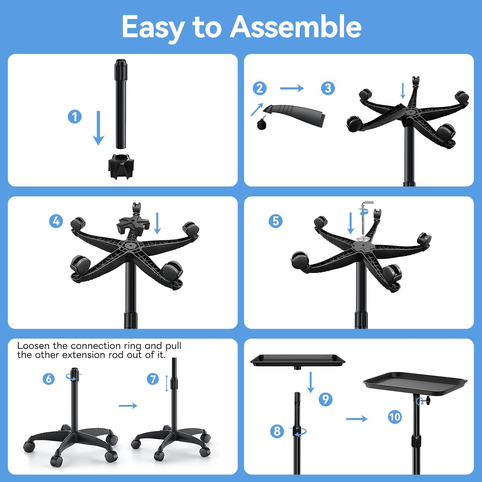 HYTOBP salon tray assembly-dismantle highlights quick setup for on-demand needs.