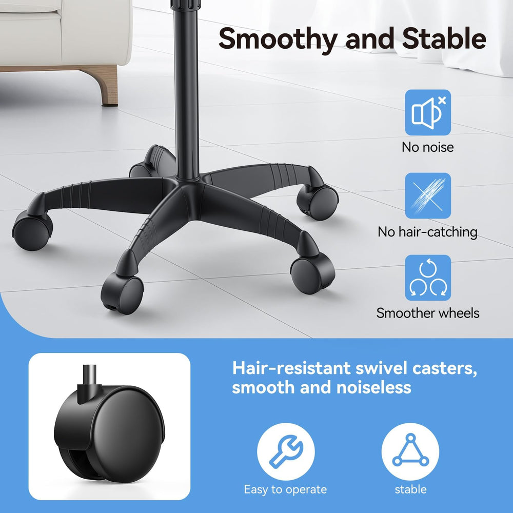 HYTOBP salon tray height adjustment enables ergonomic setup for hairstyling and coloring tasks.