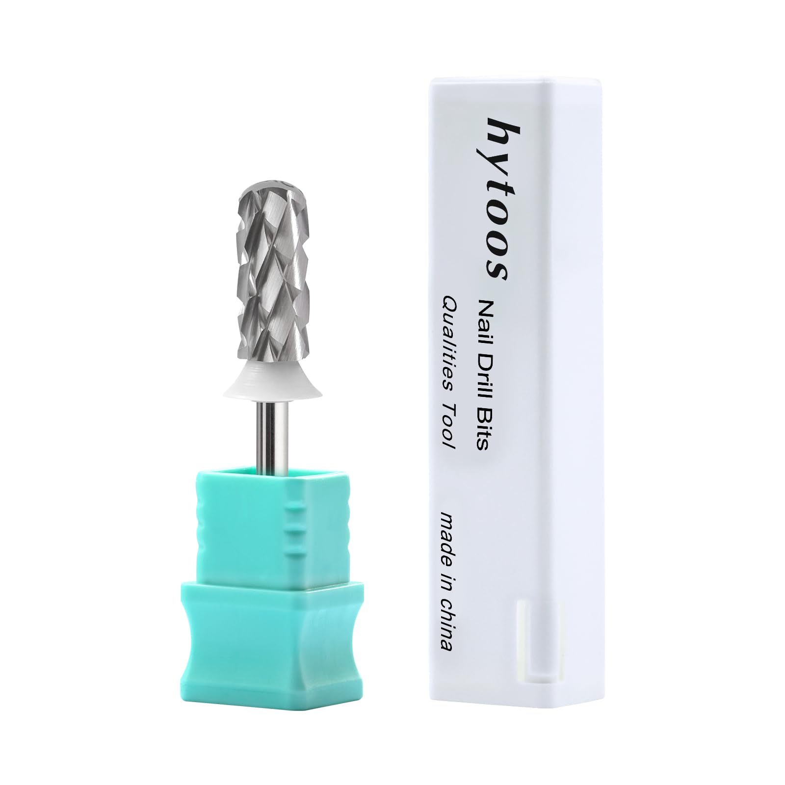 HYTOOS nail drill bit in-use in salon setup illustrating performance