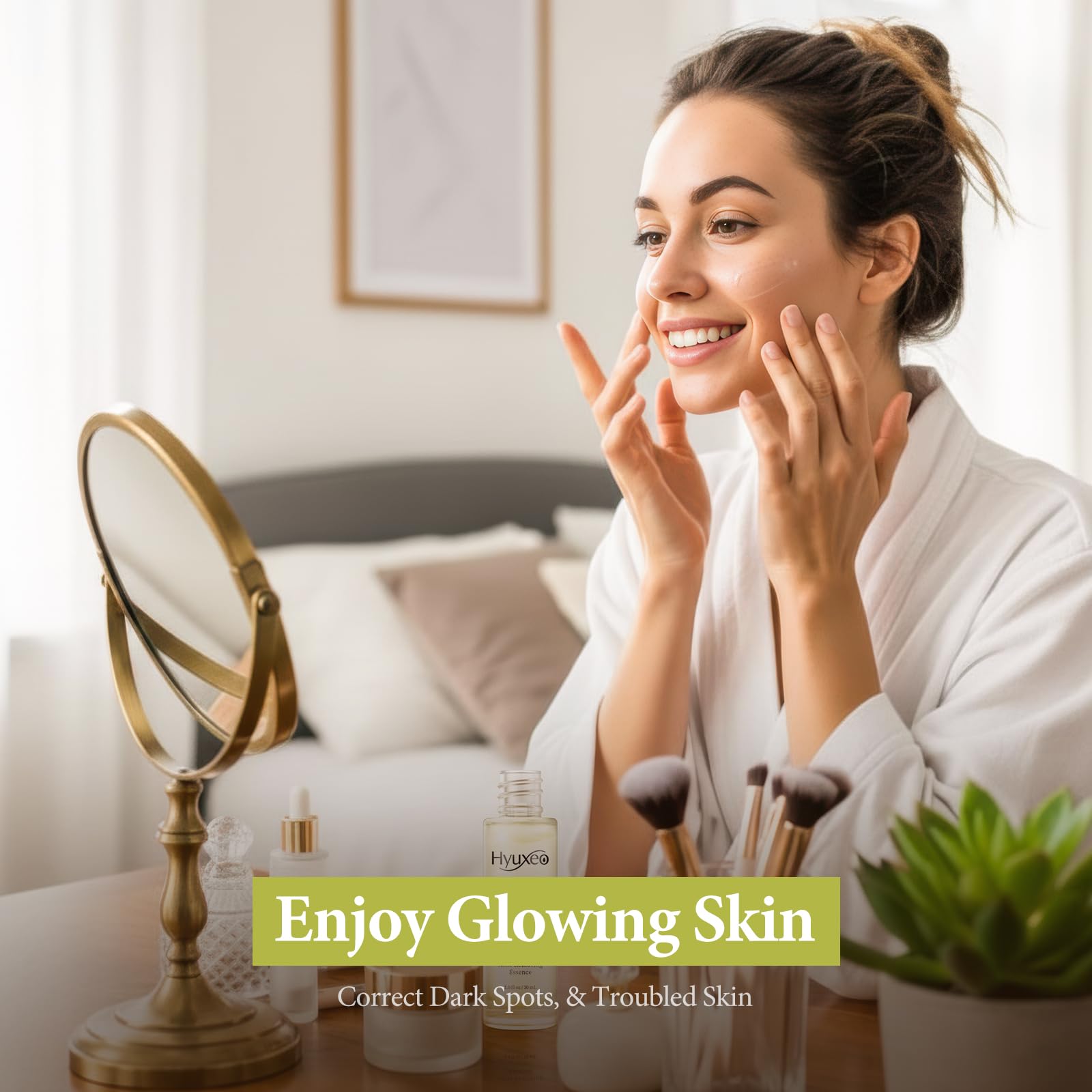 Hyuxeo serum ideal for oily-prone skin in a simple daily routine.