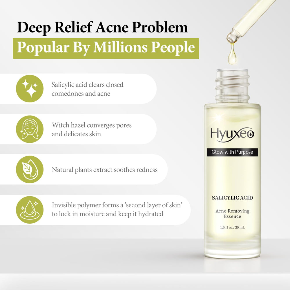 Hyuxeo serum texture close-up highlights light, quickly absorbing hydration.