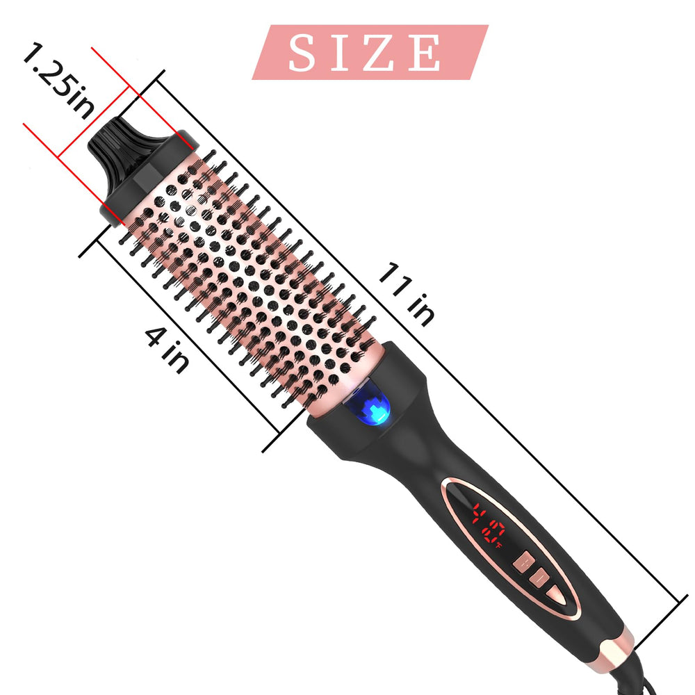 Hywestger curling iron thermal brush dual voltage for international travel
