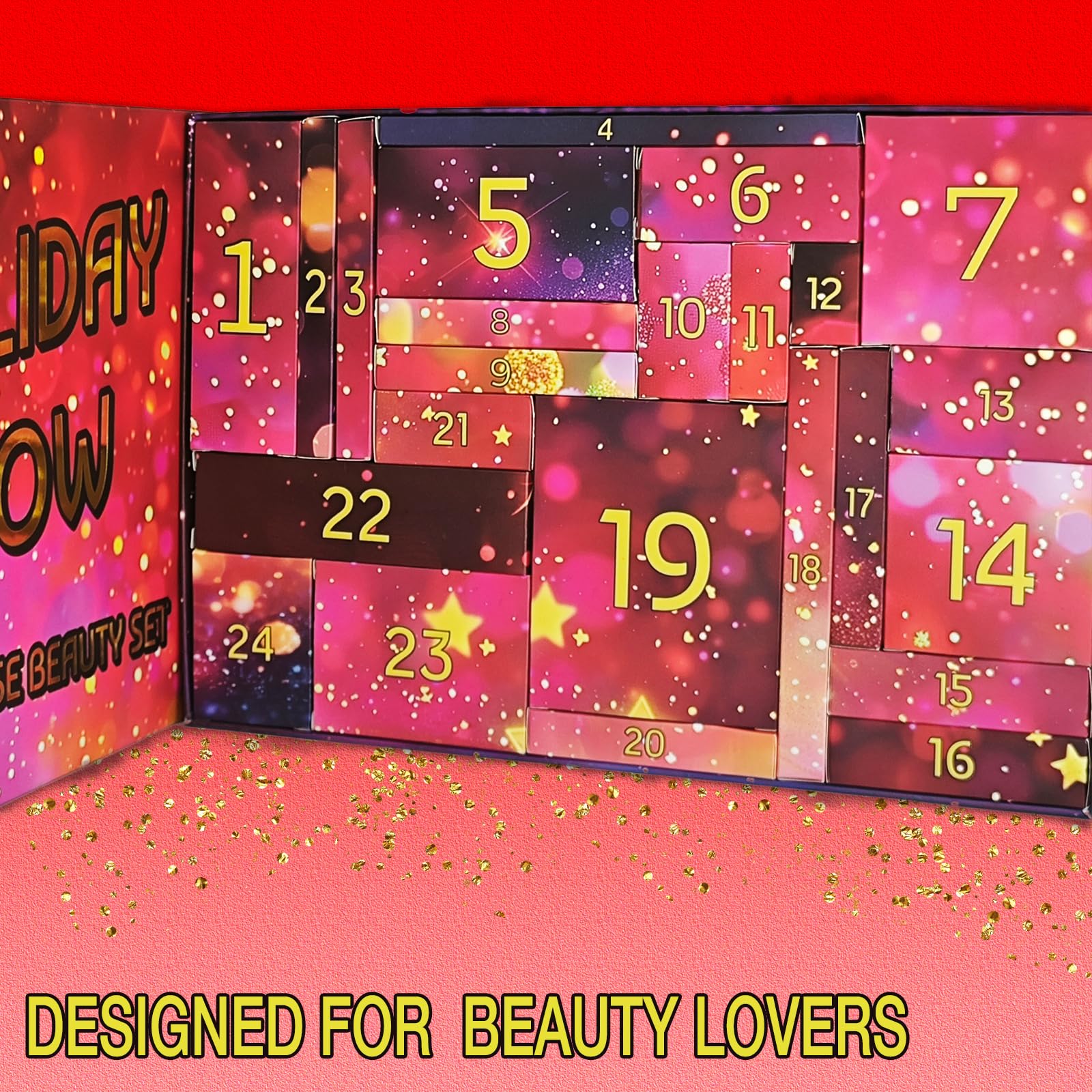 Hywestger makeup advent calendar 2025 eyeshadow palette close-up with vibrant shades