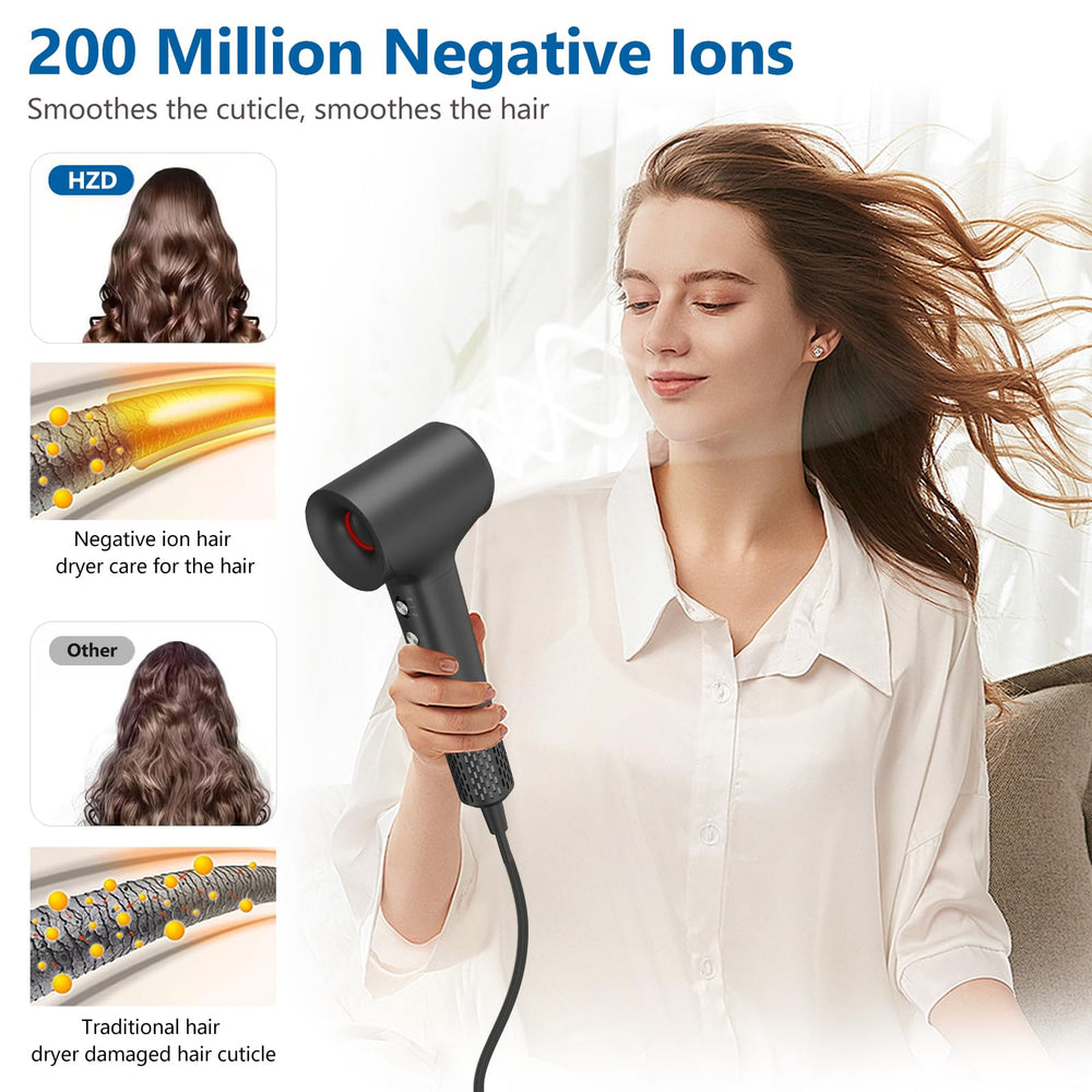 HZD hair dryer ionic system reducing static for smoother results