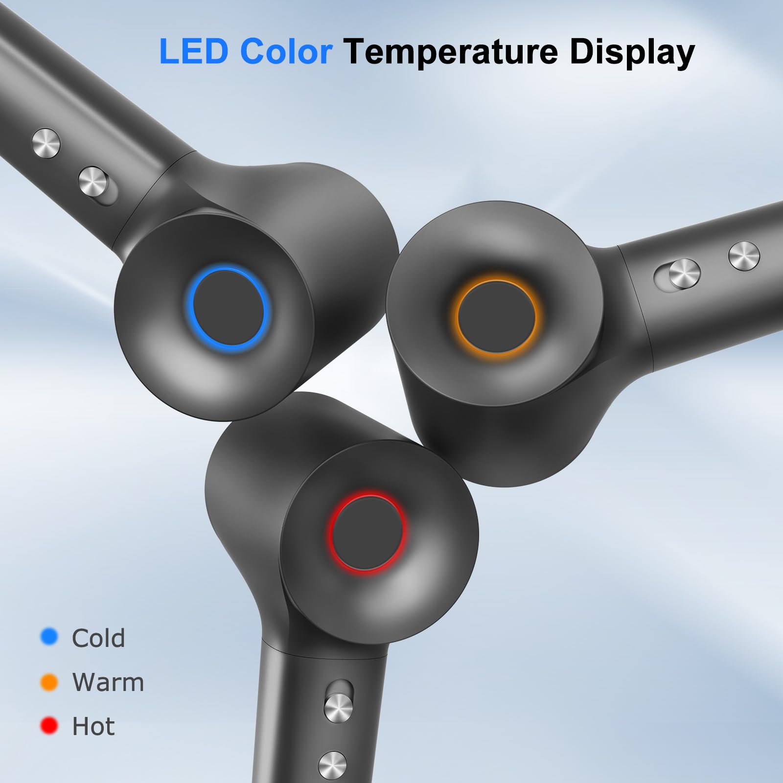 HZD smart LED ring shows temperature settings for easy adjustments