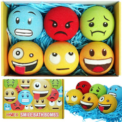 HZEX large emotion-face bath bombs set six collection highlights a playful at-home spa moment.