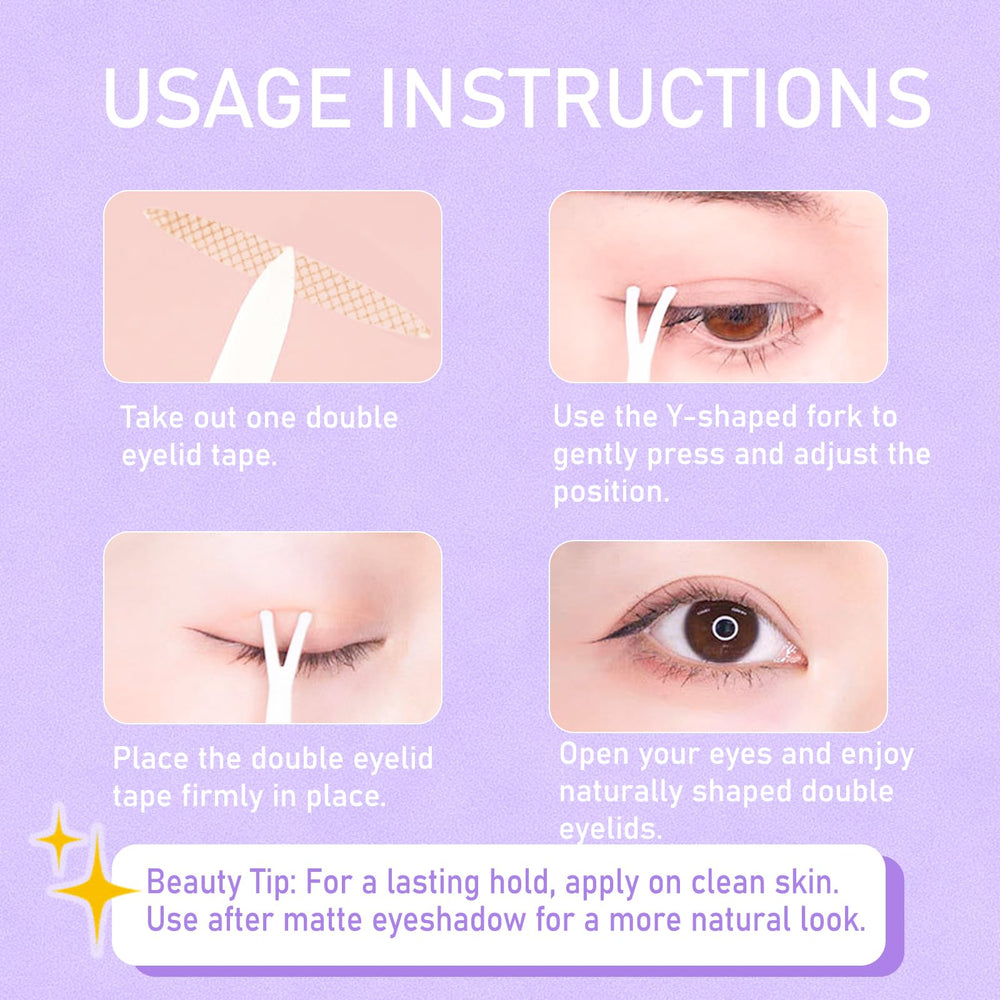 HZFYVBC Invisible Double Eyelid Tape in use for a subtle lift and natural look