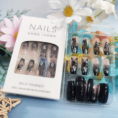 HZJXRT black gradient nails for bold everyday looks