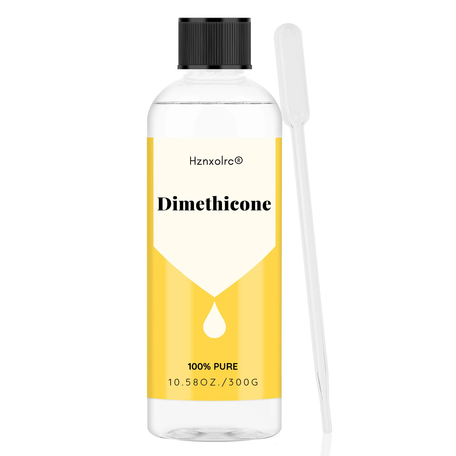Hznxolrc dimethicone bottle pour demonstrates smooth barrier protection on skin.