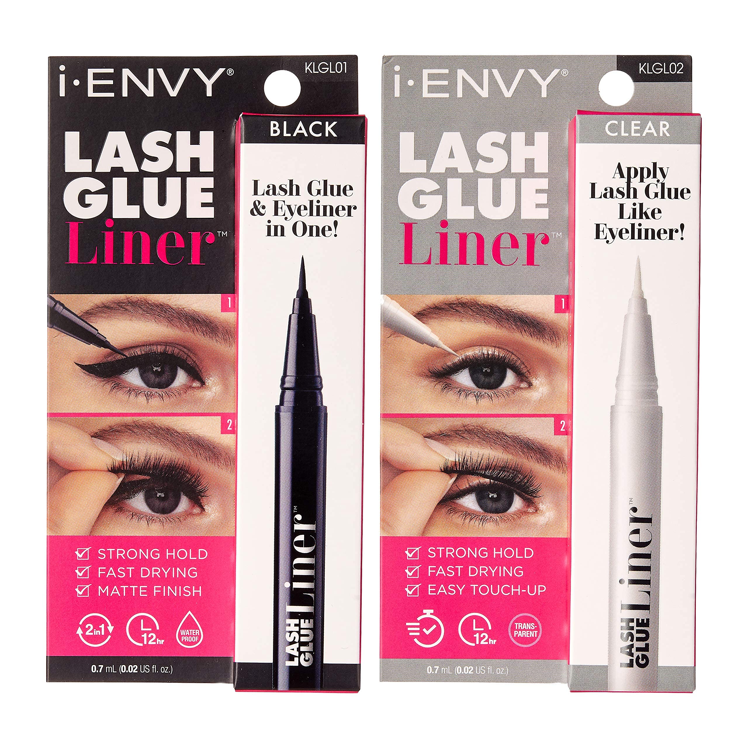 i-ENVY 2-in-1 lash glue liner pen in black for fast lash application