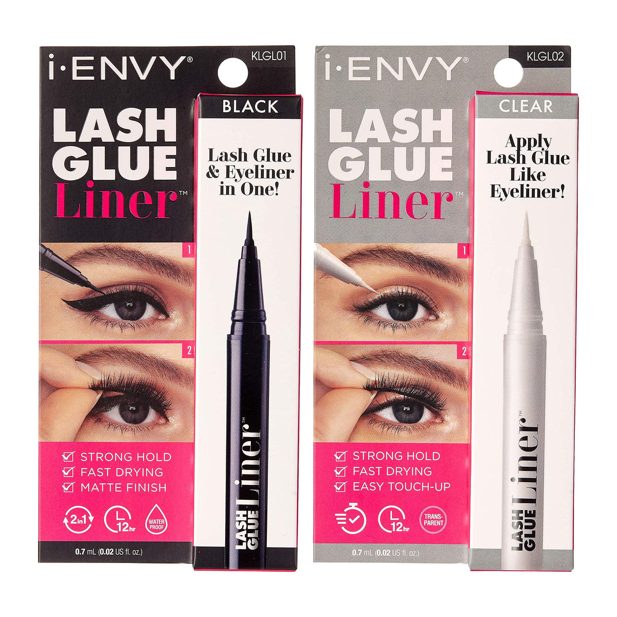 i-ENVY 2-in-1 lash glue liner pen in black for fast lash application