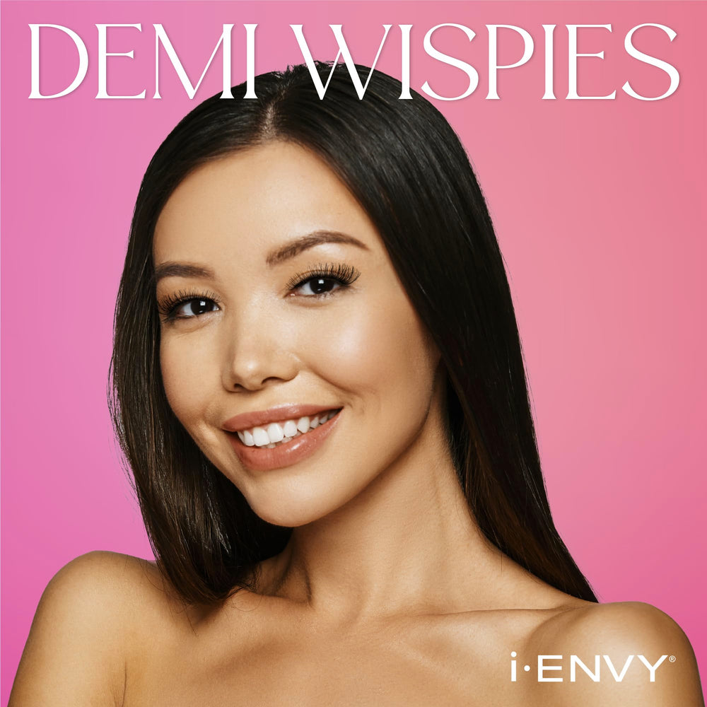 i-ENVY demi wispies feathered design closeup emphasizes versatile style for various eye shapes