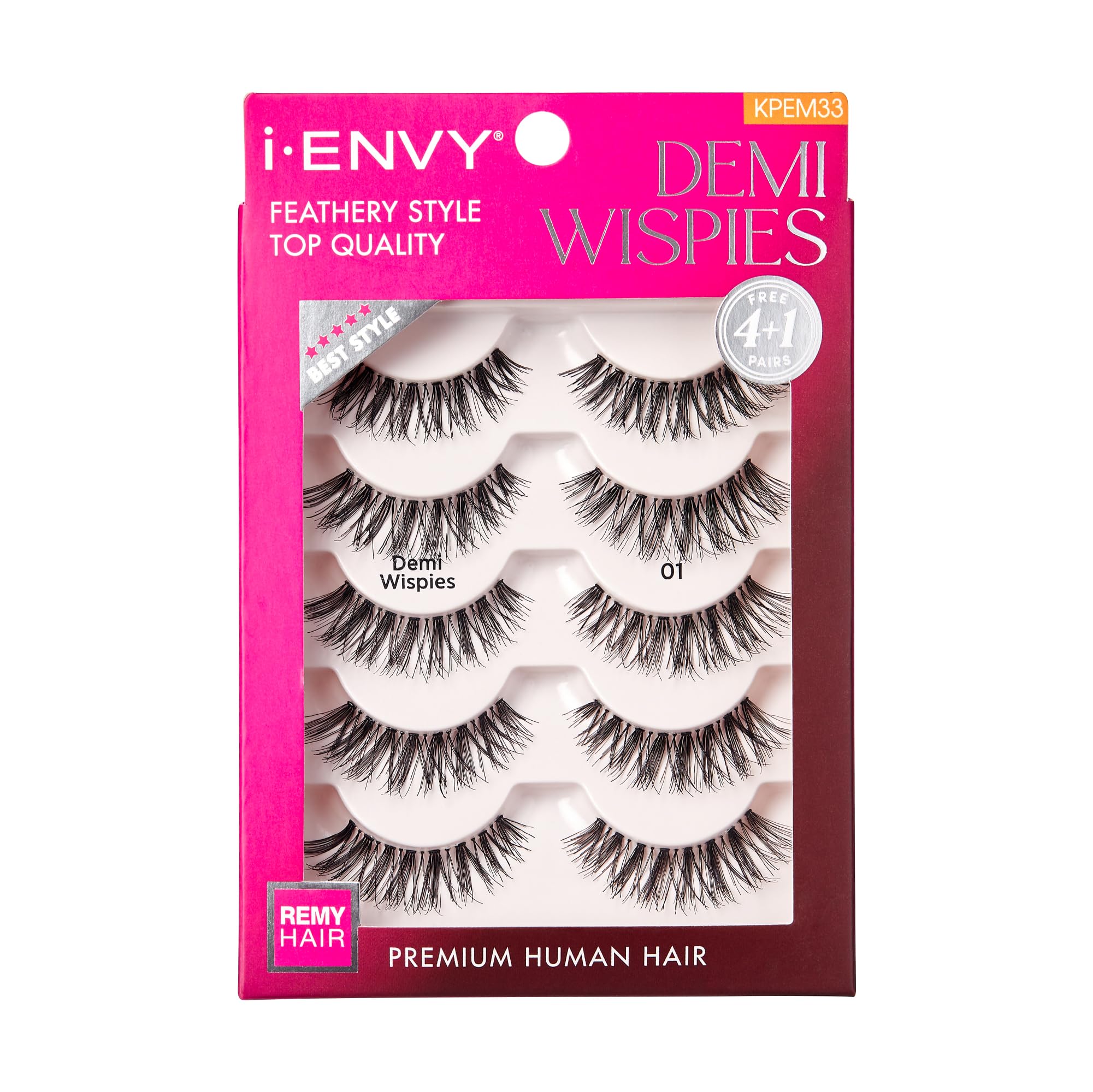 i-ENVY demi wispies pack closeup highlights premium human hair for daily wear