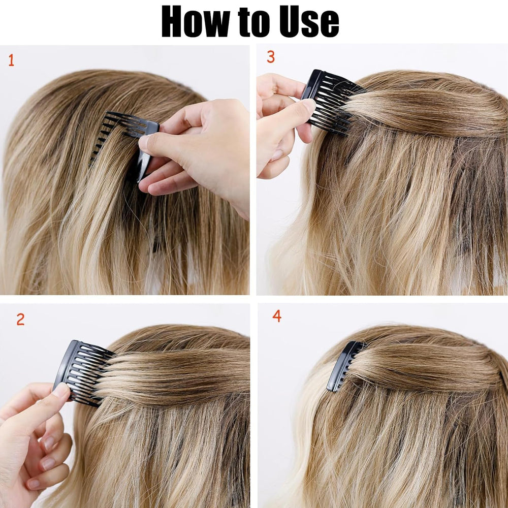 IAXSEE six-piece hair comb set worn in an elegant updo for versatile styling