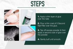 IBD 5 Second Nail Filler Powder finished nails image highlights smooth, paint-ready nails.