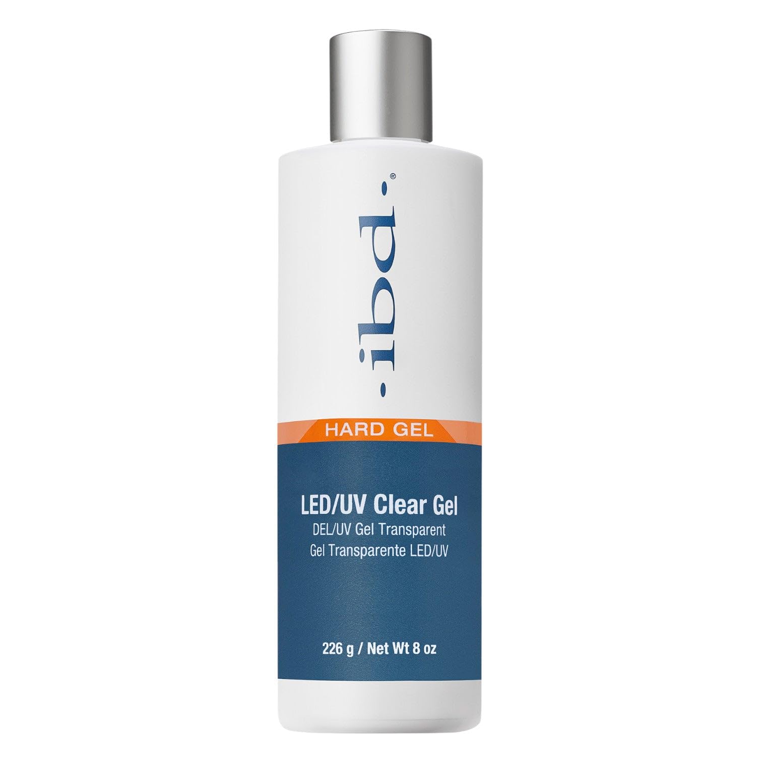 IBD LED/UV Clear Hard Gel 8 oz bottle for durable nail extensions with chip-free wear