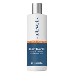 IBD LED/UV Clear Hard Gel 8 oz bottle for durable nail extensions with chip-free wear