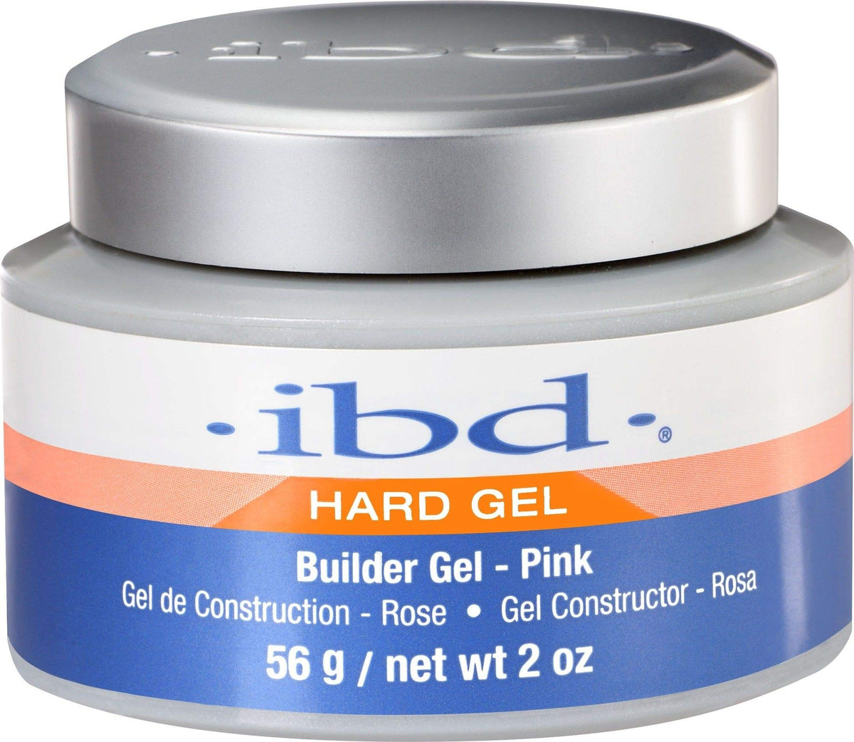 IBD LED/UV hard gel pink bottle enables quick curing for durable extensions.