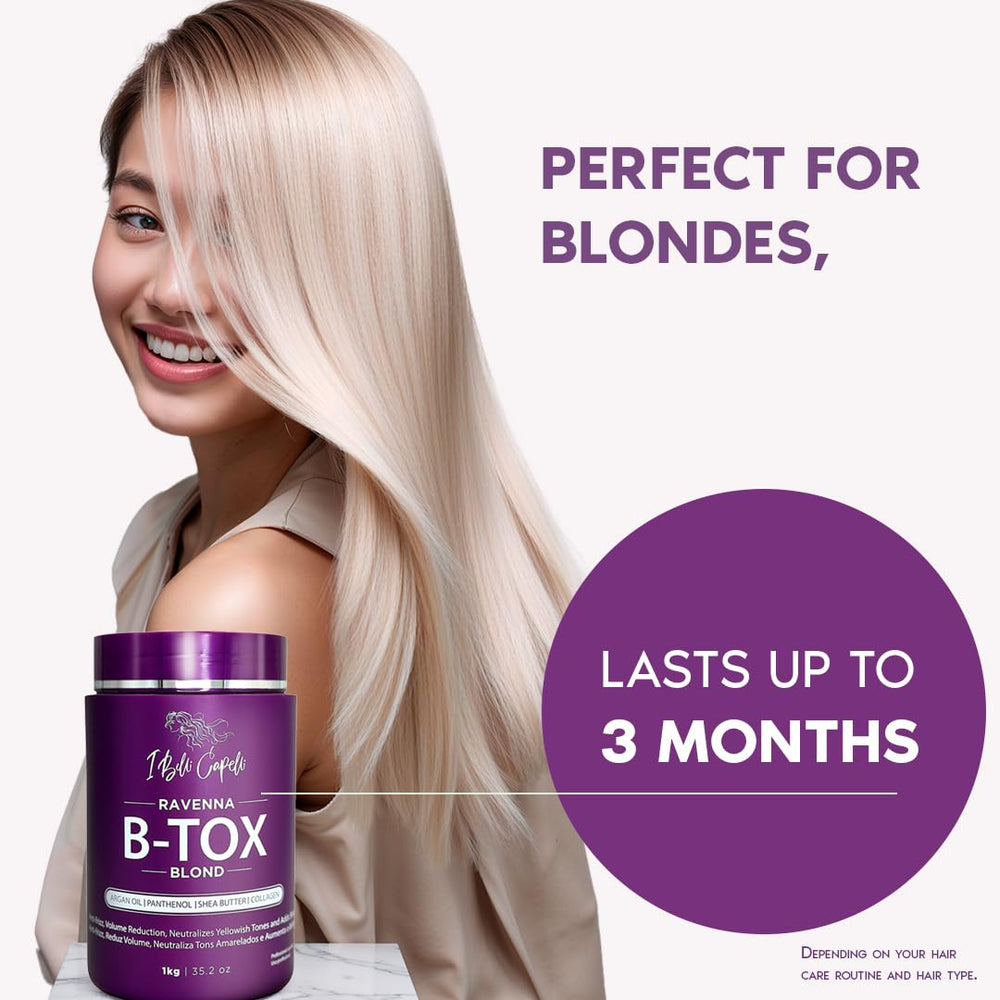 I Belli Capelli Ravenna Blond B-tox kit hair after treatment shows smoother strands