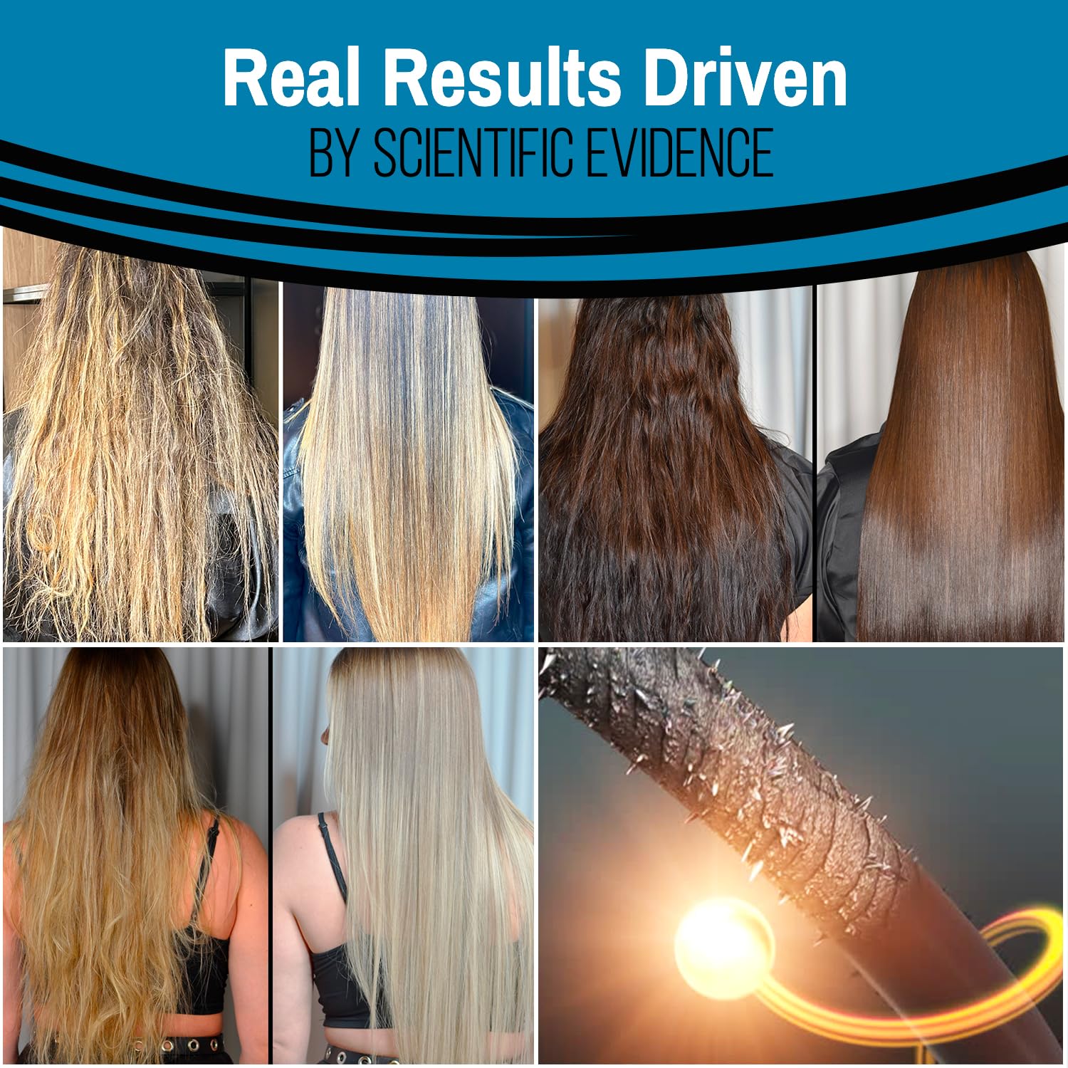 I Belli Capelli Torrano before-after shows transformation with frizz control and smoothness.