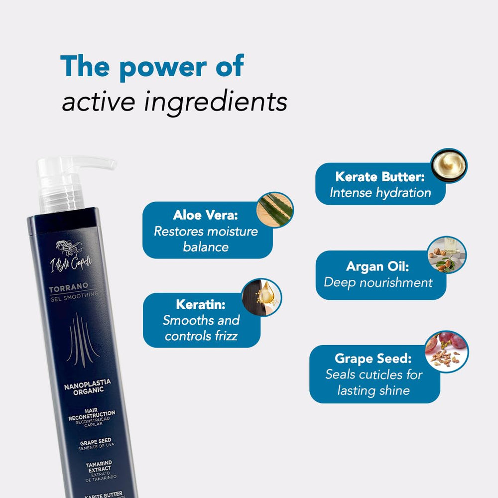 I Belli Capelli Torrano shea hydration helps protect and moisturize fibers.