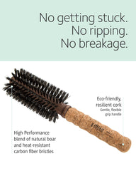 Ibiza Hair cork-handle close-up highlights lightweight ergonomic design for easy use