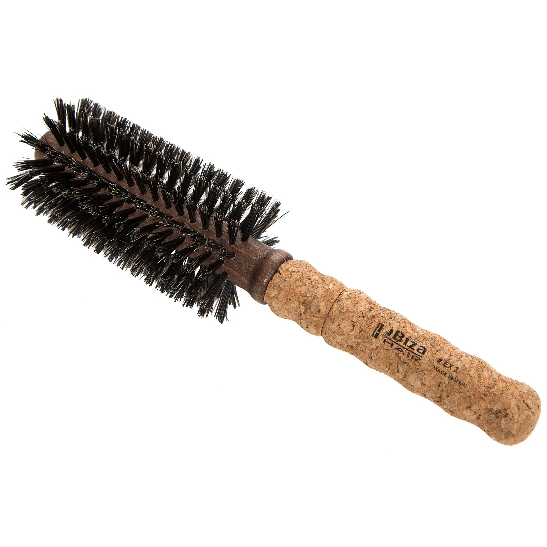 Ibiza Hair EX3-55mm close-up of reinforced boar bristles for smooth detangling