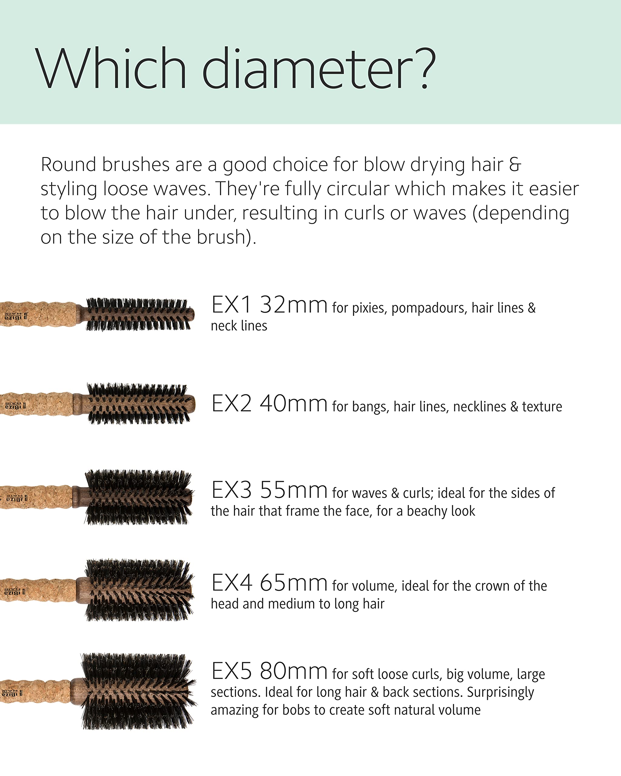 Ibiza Hair round brush frames face with curl support during styling