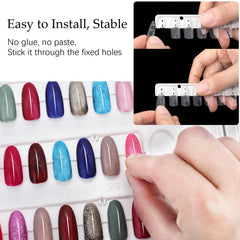 IBN G nail swatch book inside spread showcases curated gel color samples