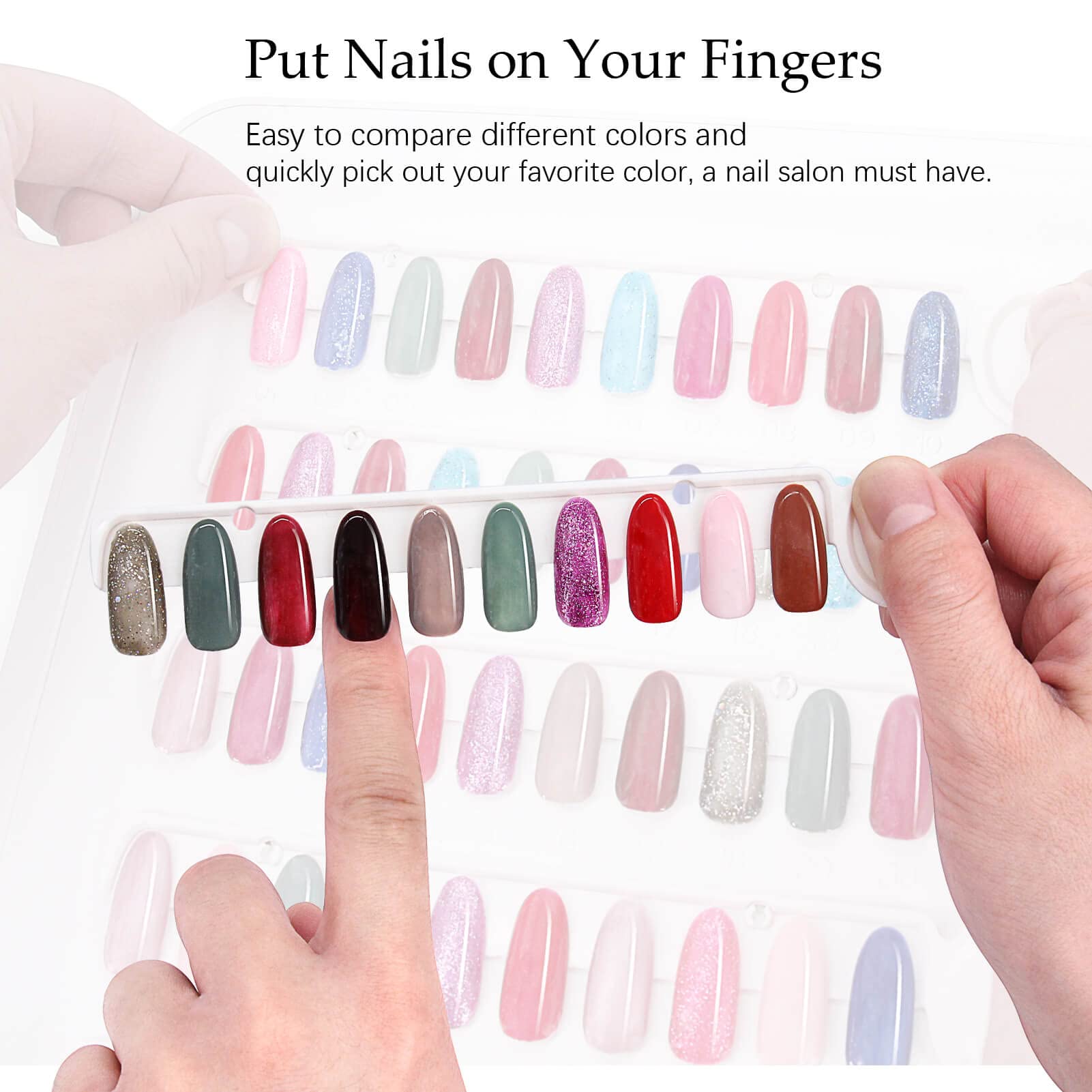 IBN G portable nail color display book fits in a bag for on-the-go inspiration