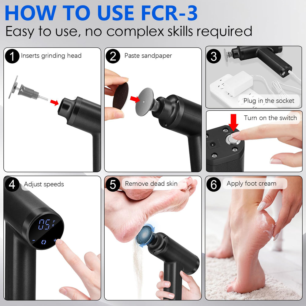 I·B·N G tapered cone heads reach tough calluses with controlled pressure