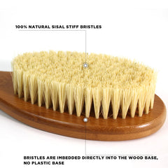 ICANdOIT natural Tampico bristles gently exfoliate while removing dirt.
