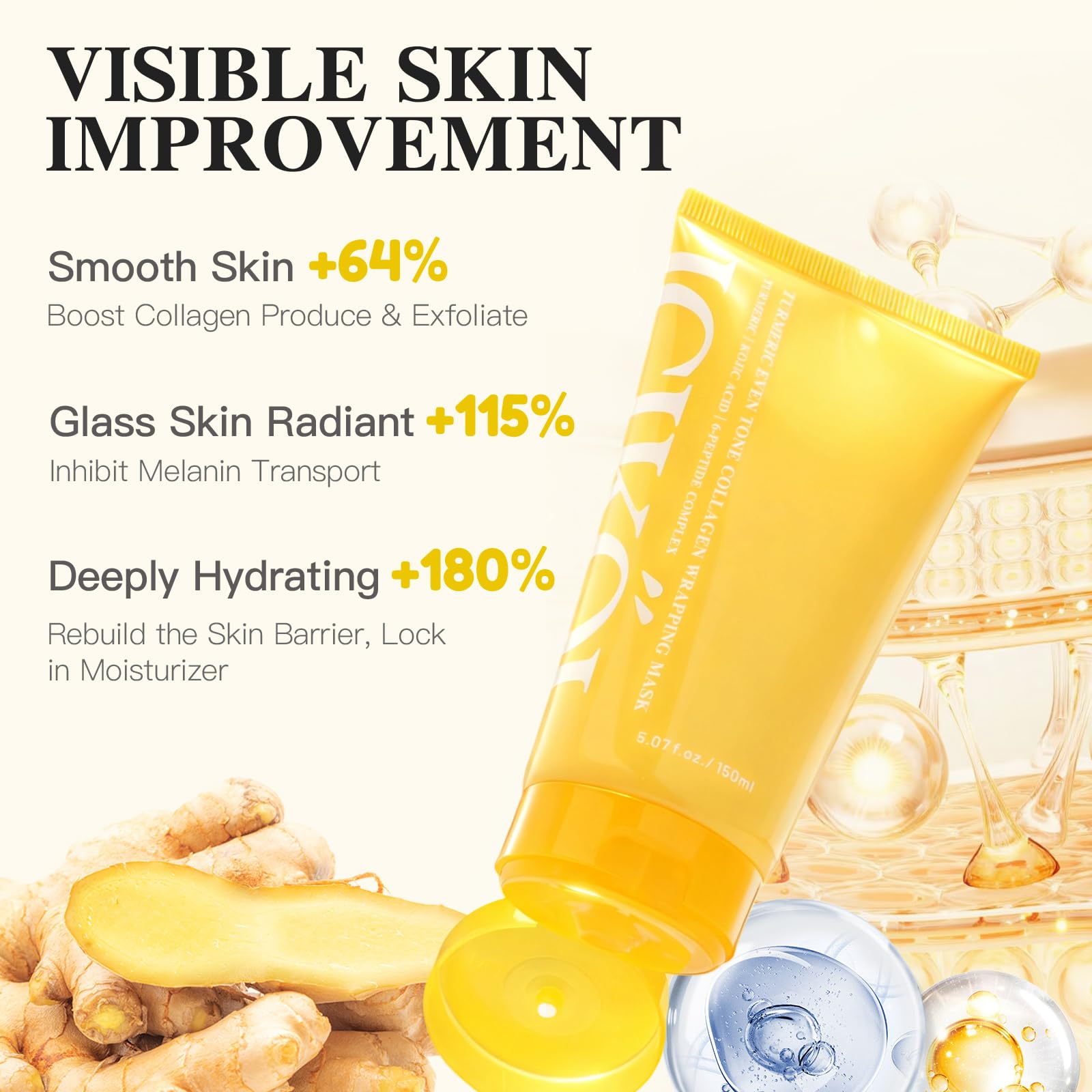 ICIKOL hydrolyzed-collagen glow texture hints at improved firmness.