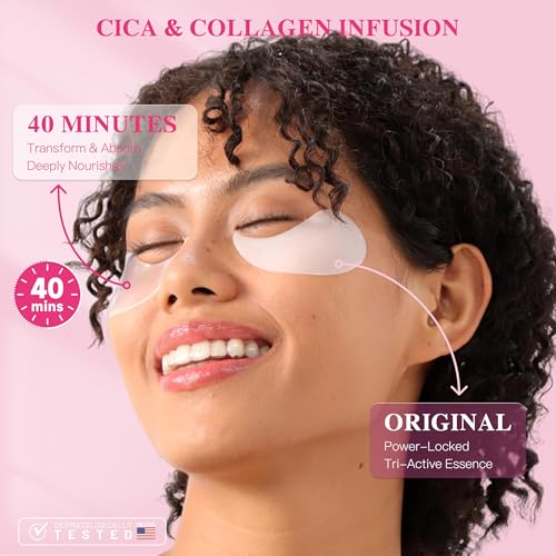 ICIKOL patches absorbing essence illustrates quick hydration under eyes.