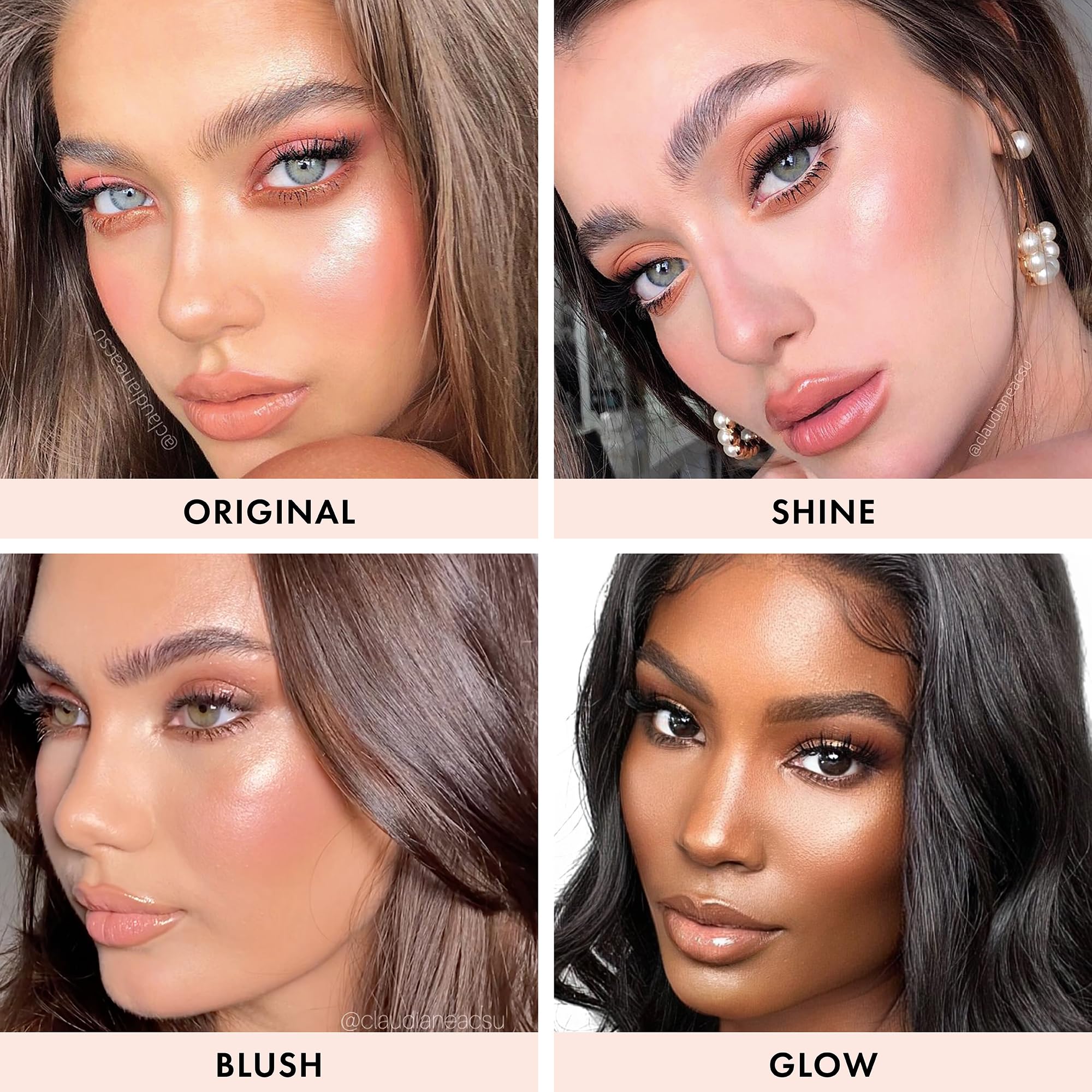 ICONIC LONDON Illuminator Pink Pearl on collarbones adds sculpted luminosity and dimension.