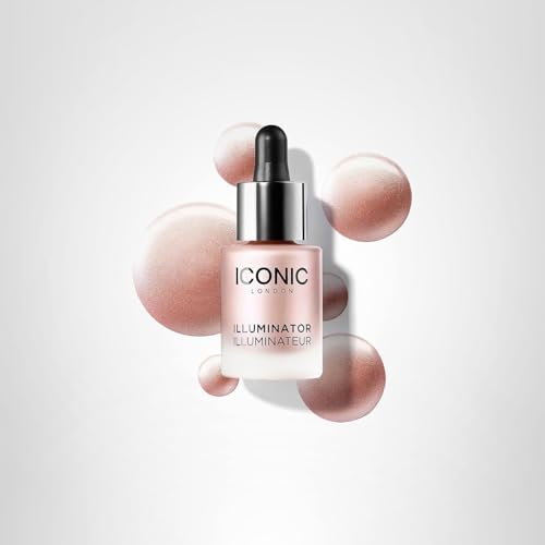 ICONIC LONDON Illuminator Pink Pearl swatches demonstrate shade versatility and glow potential.