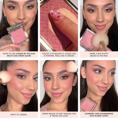 Iconic London Kissed by the Sun swatches on skin demonstrating buildable glow