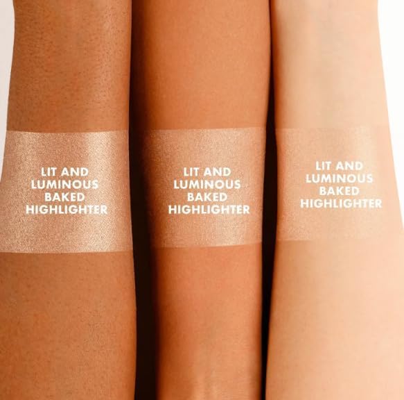 Iconic London Lit and Luminous highlighter applied on cheek for radiant glow
