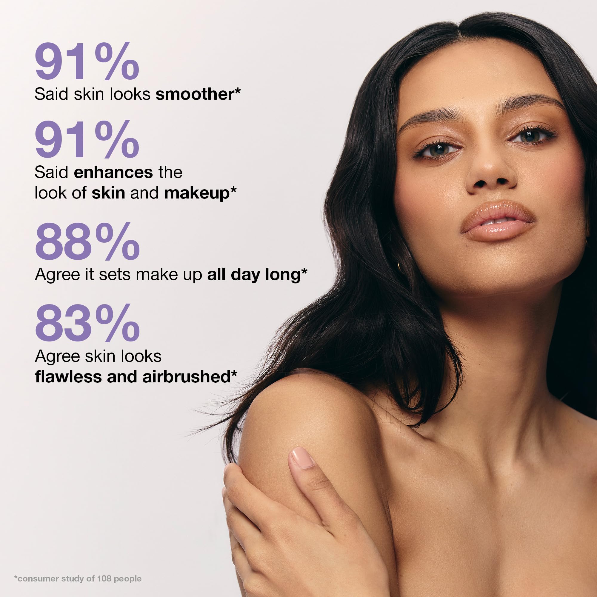 Iconic London Prep Set Blur spray over foundation for cohesive finish on skin.
