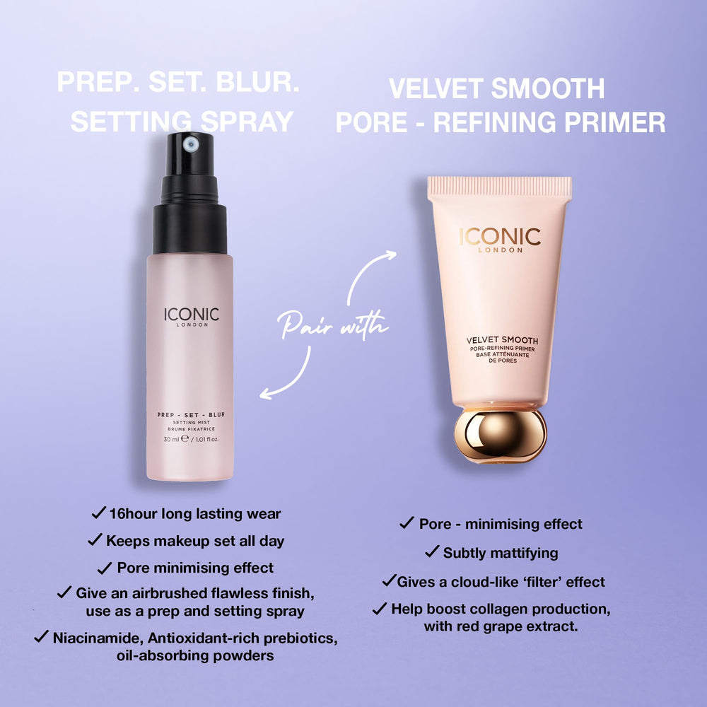 Iconic London Prep Set Blur travel-friendly packaging ready for touch-ups.