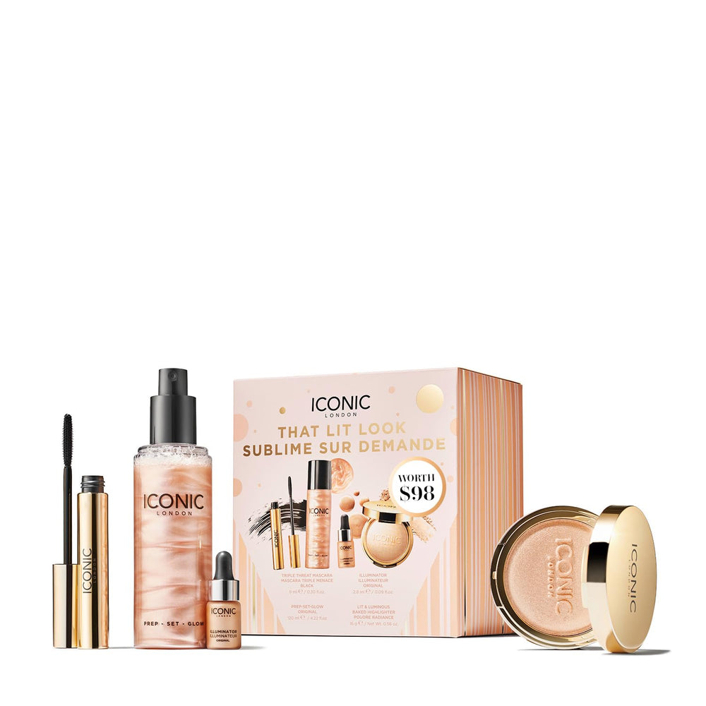 ICONIC LONDON That Lit Look Gift Set packaging highlights premium gift-ready presentation
