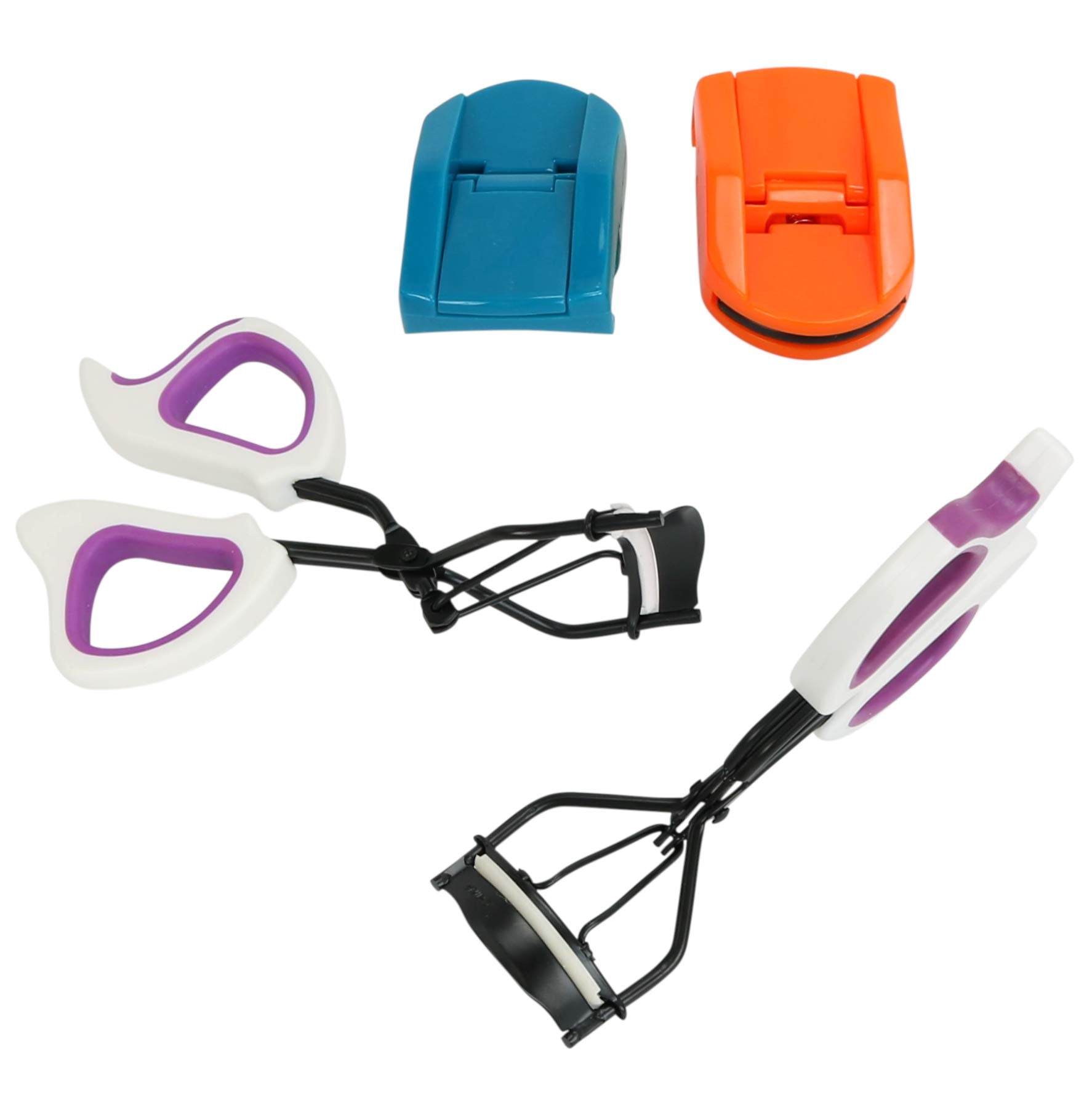 Iconikal travel-size compact eyelash curler demonstrates portability for on-the-go lash shaping.