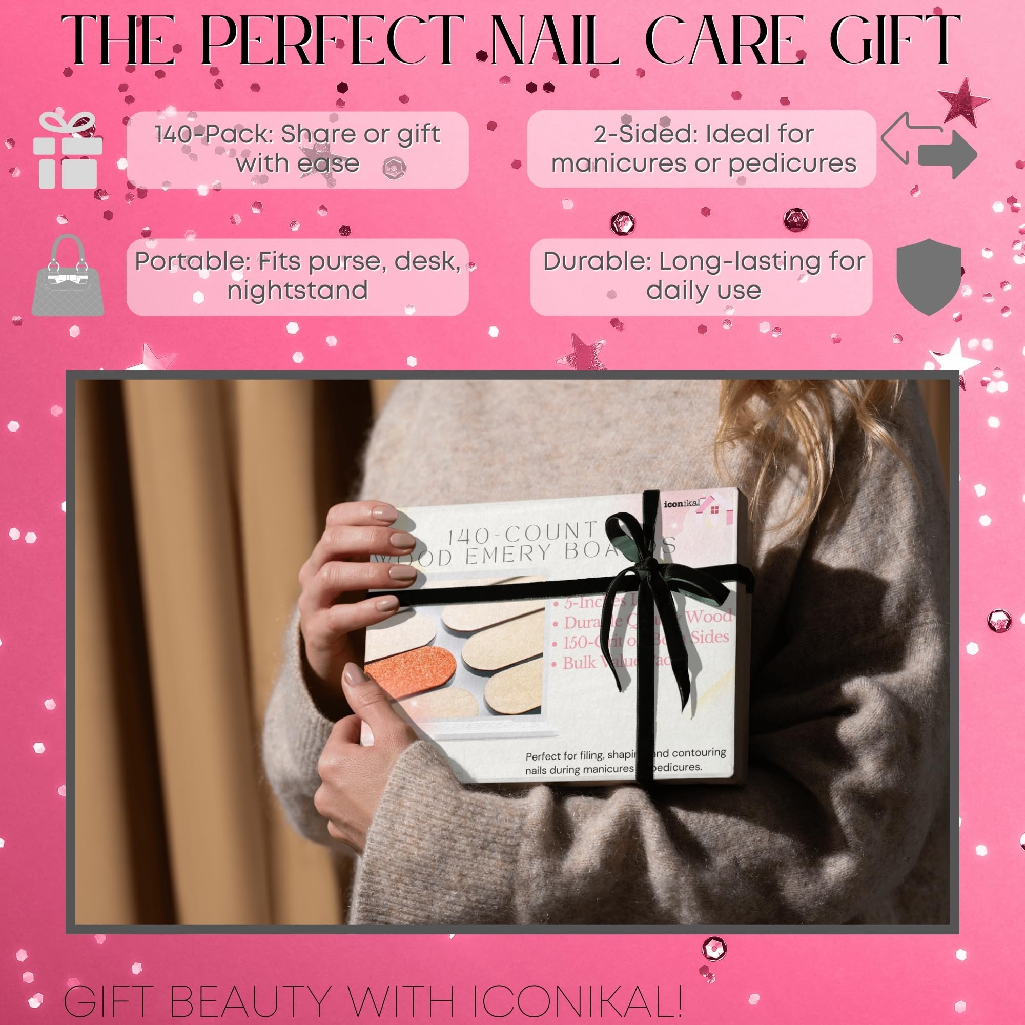 Iconikal manicure-pedicure-tool set shown for professional-grade shaping and contouring.